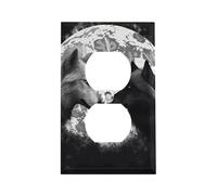 Wolves Love Under The Moon Couvertures de prises de courant de style américain de taille standard pour prise de courant Plaque murale pour interrupteur de sécurité Plaque de sécurité en