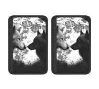 Wolves Love Under The Moon Lot de 2 housses universelles douces et confortables pour ceinture de sécurité de voiture, sac à dos, épaule, coussin de protection pour harnais pour intérieur de voiture