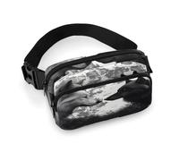 Wolves Love Under The Moon Sac banane avec fermeture éclair et sangle réglable Motif animaux sauvages