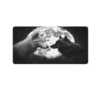 Wolves Love Under The Moon Sous-main de bureau avec base en caoutchouc antidérapant et imperméable Grand tapis de souris de jeu étendu 82,6 x 30 cm Grand tapis de souris pour bureau, maison