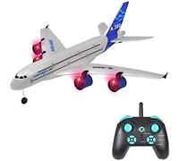 WOLWES Avion télécommandé à quatre moteurs modèle 787 A380, avion de passagers télécommandé électrique 2,4 G, jouet drone télécommandé, avion à voilure fixe à trois canaux, adapté aux cadeaux des débu