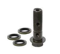 WOLWES Boulons Corps écrous Moto M10x1.25 Moto vidange d'huile vis Creuse Moto Double Trou Frein Banjo Boulon pour ATV véhicule Scooter Moto Quad vélo