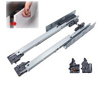 WOLWES Coulisse Tiroir Push Open avec Ajusteur, 1 Paire Glissiere pour Tiroir Undermount, Sortie Totale de 3 Sections, Capacité de Charge de 45 kg (Size : 350mm/14in)