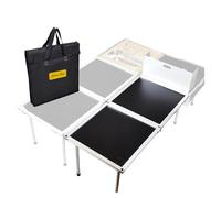 WOLWES Cuisine Camping avec Évier et Poele Meuble Camping avec roulettes Cuisine Exterieure Table de Camping Pliante (Size : Add 1 Extra Table)