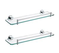 WOLWES Étagère flottante pour salle de bain - Étagère murale en verre - Pour shampooing, gel douche - Organiseur de salle de bain - Multifonctionnel - Étagères de cuisine - Porte-bouteilles