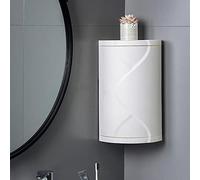WOLWES Étagères flottantes de cuisine - Armoire rotative pour toilettes - Étagère de rangement en plastique - Étagère d'angle de douche multifonction - Étagères murales de cuisine - Porte-bouteilles