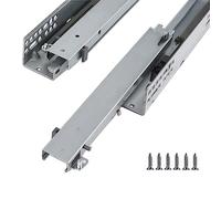 WOLWES Glissiere pour Tiroir sous-montées, 250/300/350/400/450/500 mm Coulisse Tiroir Amortisseur, Sortie Totale du Rail à 3 Sections, Capacité de Charge 50kg (Size : 40cm/16in)