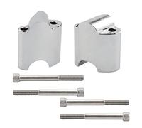 WOLWES Guidon Modification Compatible avec Sportster XL1200X XL1200XS 2011-2022 Kit D'extension De Montage De Barre De Bloc De 2'' pour Guidon De Moto De 25 Mm(Silver)