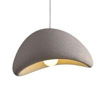 WOLWES Lustre à Une tête de Base E27, Suspension au Plafond encastrée, Abat-Jour Suspendu en béton de Style rétro Japonais, Restaurants, Bars, Chevet, luminaires de décoration