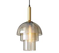 WOLWES Lustres créatifs en Verre à Trois Couches, Suspension de Style Nordique, plafonniers encastrés, Lampe Suspendue à Une tête en Forme de Bouche d'escargot E27, Suspension de décoration de Balcon