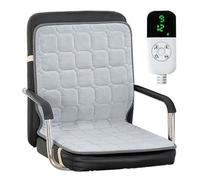 WOLWES Siège Chauffant, 9 Niveaux de réglage de la température, minuterie 12H, Coussin de sièges Chauffants pour Chaise de Bureau et de Maison(A2,50x110cm/20x43in)