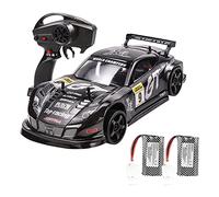 WOLWES Voiture télécommandée électrique rechargeable pleine grandeur à l'échelle 1/10 de 2,4 GHz, course de dérive à grande vitesse de 70 km/h, voiture télécommandée tout-terrain 4 roues motrices, ave