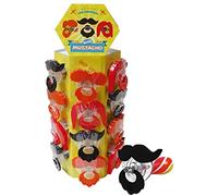 WOM Mustacho | Sucettes de Bonbons en Forme de Moustache | Lollipops Multicolores Saveur de Fraise et Cerise | Présentoir 24 Unités de 15 grammes Bonbons à la Fraise
