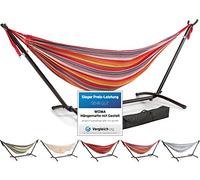 WOMA Hamac pour 2 personnes avec cadre coloré pour jusqu'à 180 kg, hamac double résistant aux intempéries pour l'intérieur et l'extérieur