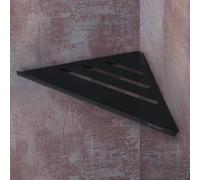 Womamny Étagère d’Angle Noire, 30 x 19.5 cm Étagère Angle Murale, Tablette Salle de Bain en Acier Inoxydable (Norme en 1.4301), pour Salle de Bain & Cuisine