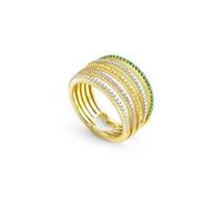 Woman band ring Silver 925 golden and multicolor zircons size 15 Nomination Lovelight 149702/024/006