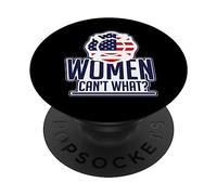 Woman Can't What Proud Flag Firefighter PopSockets PopGrip Adhésif