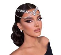 Woman Headband with Comb Forehead Head Chain Bridal Wedding Hair Accessories Pageant Hair Ornament Headwear pour les occasions spéciales et les festivals