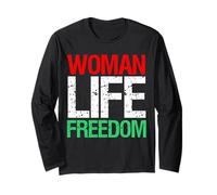 Woman Life Freedom Iran Slogan Patriotique Vintage Manche Longue