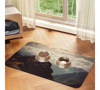 Woman On A Top Tapis de nourriture pour chien de montagne, tapis d'alimentation absorbant pour gamelles de nourriture et d'eau, tapis de placement antidérapant pour sols imperméable, séchage rapide