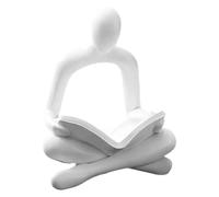 Woman Thinker Statue - Resin Desk Sculpture for Reading Pose Inspiration, Anti-Skid Base with Stable Placement, Figurine for Entryway, Offices, Apartment Decor, Tabletop Display, Resin Material