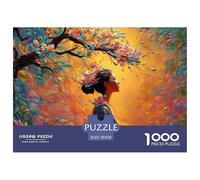Woman with Flowers in Her Hair 1000 Pcs Carton Extra-épais Coffret De Puzzles Boho Goddess Stimulant Et Éducatif Jeu Créatif Puzzles As Birthday Gifts 70x50cm/1000pcs