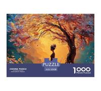 Woman with Flowers in Her Hair 1000 Pcs Carton Extra-épais Coffret De Puzzles Girl with Squirrels Stimulant Et Éducatif Jeu Créatif Puzzles As Birthday Gifts 52x38cm/1000pcs