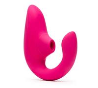 Womanizer Blend Vibromasseur Rabbit double stimulation | Suceur de clitoris Pleasure Air et Vibro Point G | Sextoy Femme | Étanche et Rechargeable | Fuchsia
