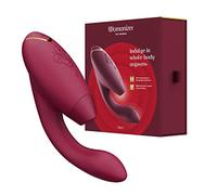Womanizer Duo 2 Stimulateur féminin clitoridien | Vibromasseur stimulation double clitoris et point G | Suceur de clitoris avec vibro point G | Sex Toy 14 niveaux de puissance | Bordeaux