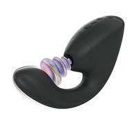 Womanizer Next Duo Vibromasseur Rabbit pour Femme | 14 Niveaux de Succion et Vibration | Double Moteur avec Stimulation Clitoridienne et Point G | Sextoy Silencieux Rechargeable en Silicone | Noir