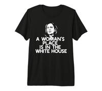 Woman's Place is in The White House Élection Kamala Harris Meme T-Shirt Haut de Gamme