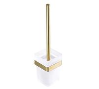 WOMAO Porte Brosse Toilette Acier INOX 304 Verre Trempé Fini Or Brossé Mural Balayette WC Brosse WC Accessoires Salle de Bain(Brosse Inclu)