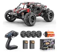 Womaqu Voiture Télécommandée Adulte Brushless 1:14, RC Car 4x4 68 km/h avec Roll Cage et Châssis Renforcé, 2 Batteries LiPo 2S, Double Jeu de Pneus, Voiture Radiocommandée Compatible 3S
