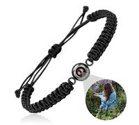 WOMB Bracelet Photo,Bracelet Photo Personnalisé,Bracelet Photo Personnalisé Rond,Bracelet Personnalisable,Bracelet Personnalisé Photo (BK,One Size)