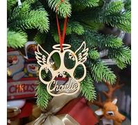 WOMB Deco Noel Maison, Prenom en Bois Personnalisé, Boules De Noel, Boule De Noël Personnalisable (XF5, 1pcs)