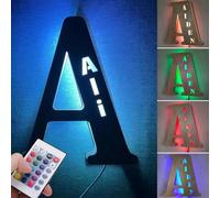 WOMB LED Personnalisé Prénom,Lettre Lumineuse,prenom Lumineux Personnalisé,LED Personnalisé,Lettre Prenom Bois.Tableau Lumineux Lettre,enseigne Lumineuse Personnalisable (16 Colors Lights,28 cm/11'')