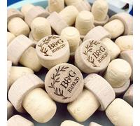 WOMB Lot de 50 bouchons de vin personnalisés pour fête de mariage, cadeau pour invités, bouchons de bouteille de vin personnalisés en bois pour fiançailles, anniversaire de mariage