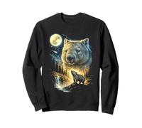 Wombat Howling to The Moon Meme Funny 90's Wombat Animal Sweatshirt