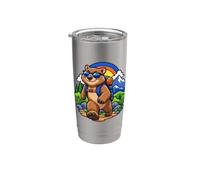 Wombat joyeux marchant comme un chef audacieux Gobelet isotherme en acier inoxydable double paroi