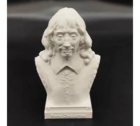 Womeet Statue de Philosophie Française Buste Sculpture, Impression 3D Collection Descartes Montesquieu Foucault Voltaire Rousseau Figurine pour salon, maison, bureau 10 cm (Descartes)
