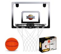 Womefic Panier de basket d'intérieur au-dessus de la porte avec ballon de | Mini cerceau silencieux, bord détachable de 32 cm, s'adapte à toutes les tailles de basket-ball, ensemble d'entraînement