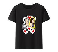 Women Alice in Borderland Short-Sleev Creative Cotton Print T Shirt Men Humor Casual Streetwear Harajuku Fashion Shirt Black S