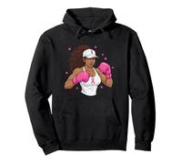 Women Black African American Fight Breast Cancer Pink Ribbon Sweat à Capuche
