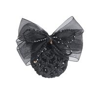 Women Bun Net Bow Career Head Flower Bank Flight Attendant Nurse Plate Hair Net
