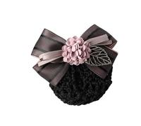 Women Bun Net Nurse Career Head Flower Mesh Bow Hair Accessories