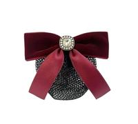 Women Bun Net Nurse Hairpin Bank Stewardess Waitress Work Hair Clip | Multicolor Women Bow Bun Net Hair Clip For Nurse Bank Stewardess Waitress Work(Colour 2)