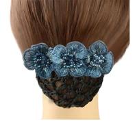 Women Bun Net Nurse Head Flower Mesh Pocket Stewardess Plate Hair Accessories Bow Hair Accessories