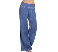 Women Casual Trousers Elastic Waist Solid Loose Long Pants
