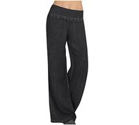 Women Casual Trousers Elastic Waist Solid Loose Long Pants