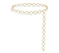 Women Chain Belt, Fashion Alloy Waist Belly Shaped Link Belt Adjustable Metal with O Ring Buckle Dress Chain Clothing Accessories for Women and Girls Suitable for Dress Jeans and Bohemian Outfits